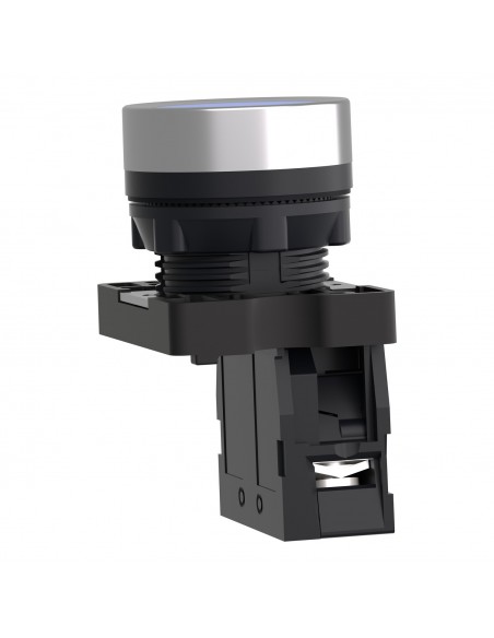 BOTON PULSADOR REDONDO AZUL 22MM RETORNO POR RESORTE 1NO XA2EA61