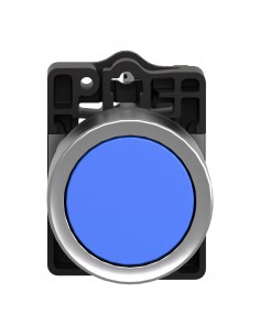 BOTON PULSADOR REDONDO AZUL 22MM RETORNO POR RESORTE 1NO... 2