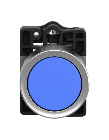 BOTON PULSADOR REDONDO AZUL 22MM RETORNO POR...