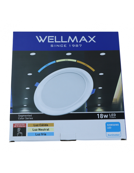 WELLMAX SPOT LED 3 COLORES 18 WATTS