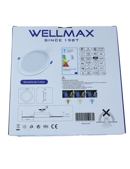 WELLMAX SPOT LED 3 COLORES 18 WATTS