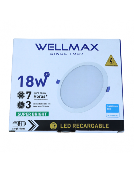 WELLMAX SPOT LED RECARGABLE 18 WATTS