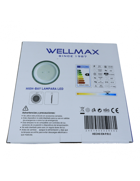 WELLMAX LÁMPARA HIGH BAY LED 200WATTS