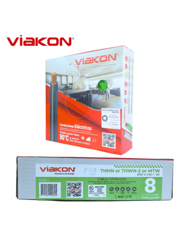 Cable Electrico Cobre THHN 8 AWG Verde 100MT