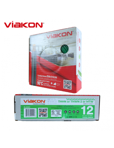 Cable Electrico Cobre THHN 12 AWG Verde 100MT