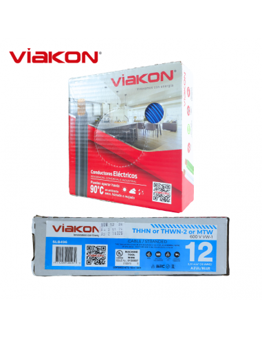 Cable Electrico Cobre THHN 12 AWG Azul 100MT