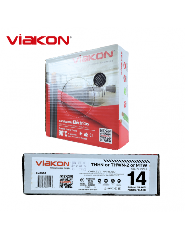 Cable Electrico Cobre THHN 14 AWG Negro 100MT