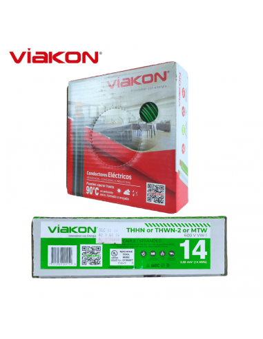 Cable Electrico Cobre THHN 14 AWG Verde 100MT