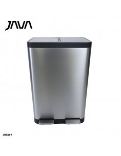 BASURERO DOBLE CONTENDOR 18L+18L, ACERO INOX, CIERRE SUAVE