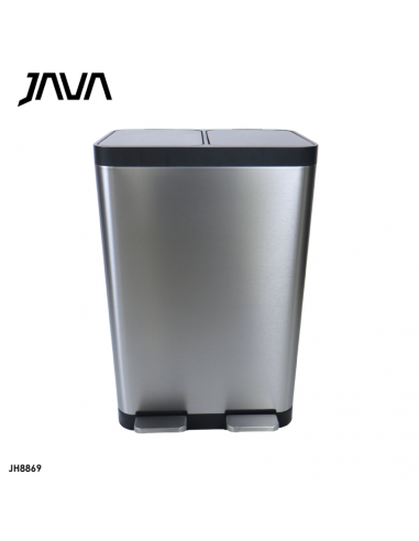 BASURERO DOBLE CONTENDOR 18L+18L, ACERO INOX, CIERRE SUAVE