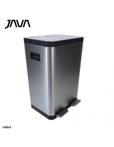 BASURERO DOBLE CONTENDOR 18L+18L, ACERO INOX,...