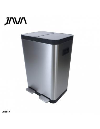 BASURERO DOBLE CONTENDOR 18L+18L, ACERO INOX,...