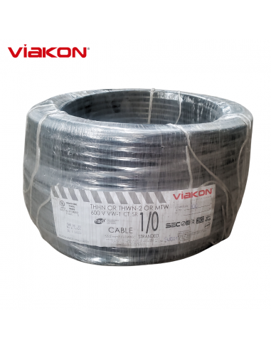 Cable Electrico Cobre THHN 1/0 AWG Negro 100MT