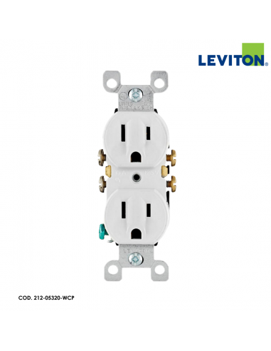 LEVITON TOMACORRIENTE DOBLE BLANCO