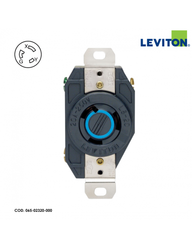 LEVITON TOMACORRIENTE MEDIA VUELTA DE SEGURIDAD 20A/250V INDUSTRIAL