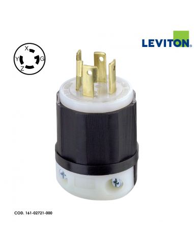 LEVITON ENCHUFE MEDIA VUELTA DE SEGURIDAD TRIFÁSICO 30A/250V INDUSTRIAL