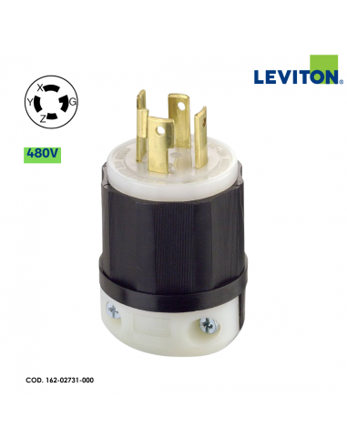 LEVITON ENCHUFE MEDIA VUELTA DE SEGURIDAD TRIFÁSICO 30A/480V INDUSTRIAL