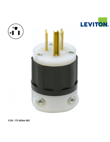 LEVITON ENCHUFE HOJA RECTA INDUSTRIAL