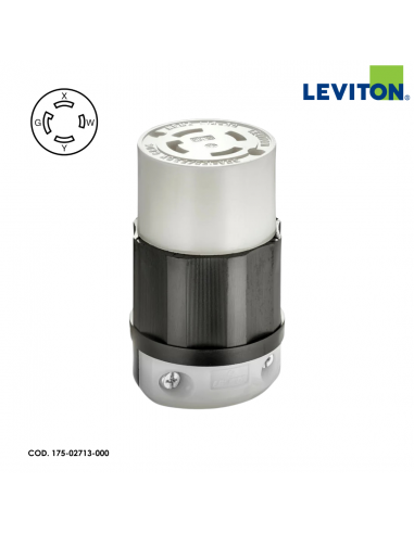 LEVITON ENCHUFE HEMBRA MEDIA VUELTA DE SEGURIDAD TRIFÁSICO 30A INDUSTRIAL
