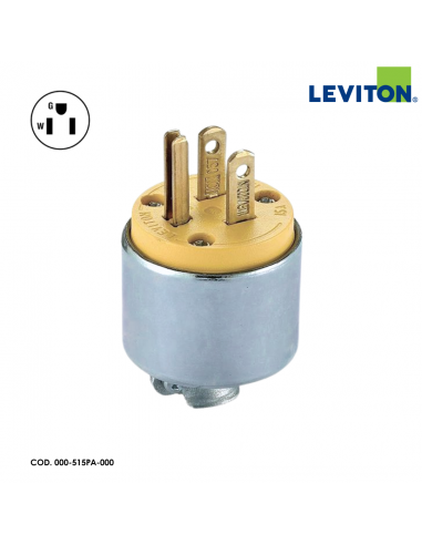 LEVITON ENCHUFE HOJA RECTA 15A BLINDADO
