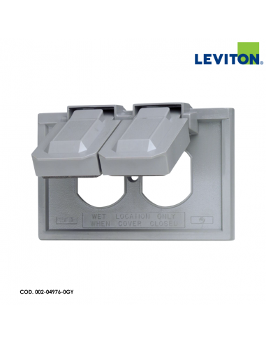 LEVITON PLACA PARA INTEMPERIE DOBLE COLOR GRIS