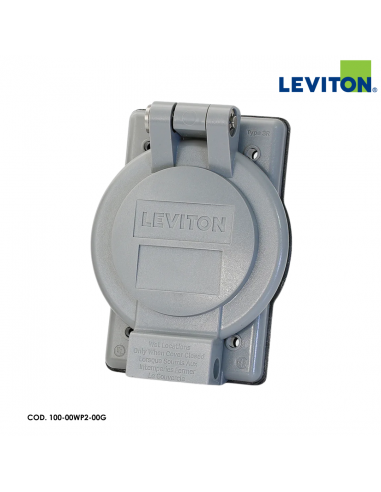 LEVITON PLACA PARA INTEMPERIE 20A/30A COLOR GRIS