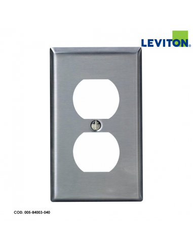 LEVITON PLACA DOBLE DE ACERO INOXIDABLE