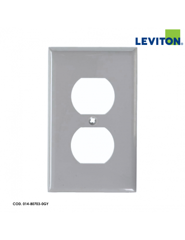 LEVITON PLACA PARA TOMACORRIENTE DOBLE GRIS