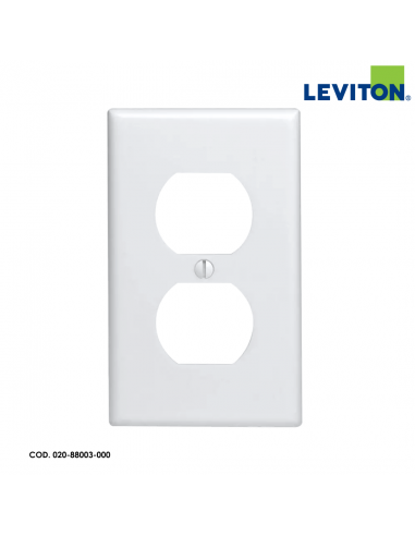 LEVITON PLACA PARA TOMACORRIENTE DOBLE BLANCO