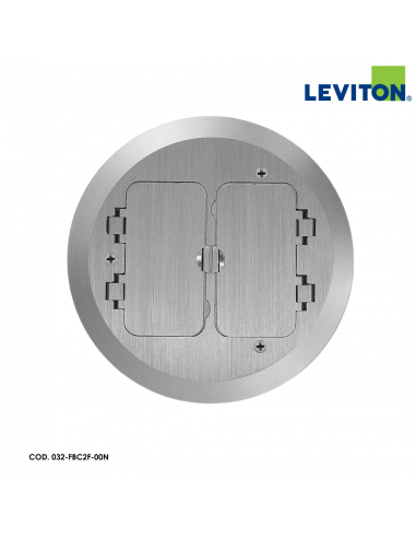 LEVITON CUBIERTA PARA CAJA DOBLE DE PISO, DOBLE TAPA, INOX