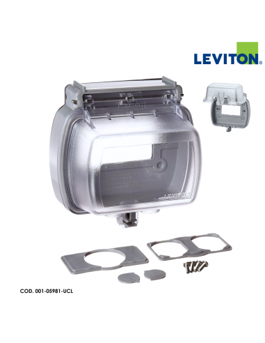 LEVITON CUBIERTA RESISTENTE PARA INTEMPERIE, TRANSPARENTE