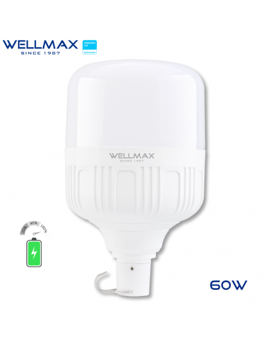 WELLMAX LAMPARA LED RECARGABLE USB 60WATTS