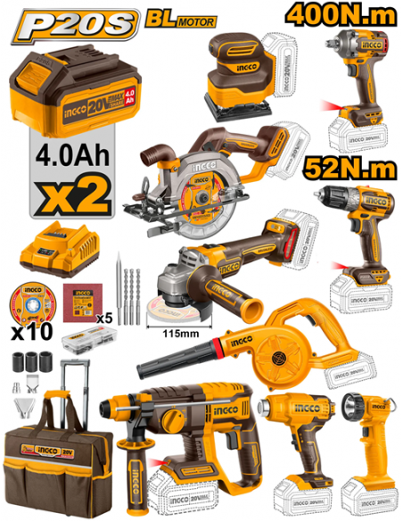 Set Herramientas Industriales Inalámbricas 9 piezas UCKLI2098