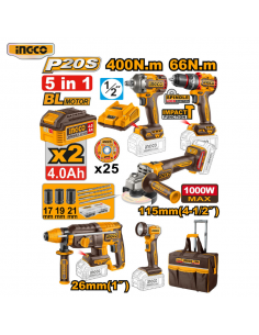 SÚPER COMBO KIT 5 HERRAMIENTAS INALÁMBRICAS 1000W MAX 20V...