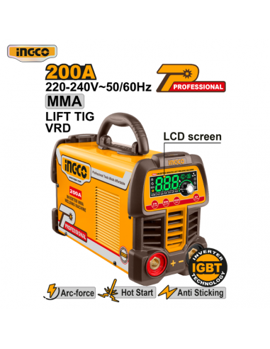 SOLDADORA INVERTER 200A PRO INGCO