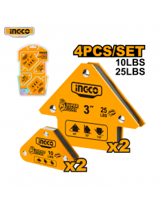 SET DE 4 ESCUADRAS MAGNÉTICAS PARA SOLDADURA INGCO