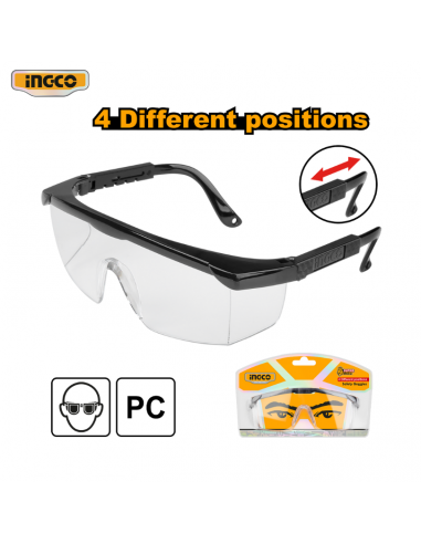 LENTES DE SEGURIDAD POLICARBONATO TRANSPARENTE INGCO