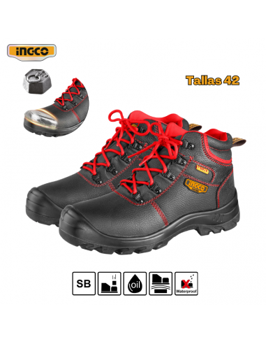 BOTAS DE SEGURIDAD AISLANTES 6 KV PUNTA DE ACERO - TALLA 42 INGCO