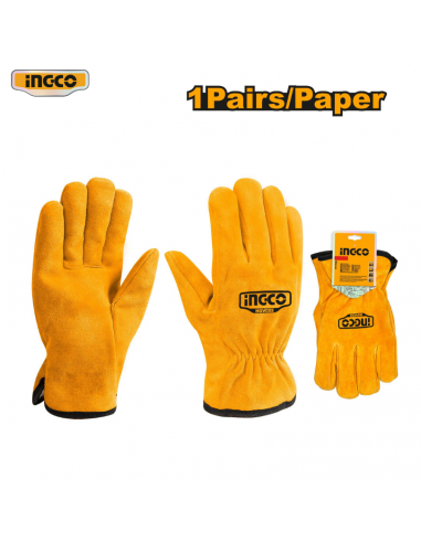 GUANTES MAQUINISTA CUERO 10" INGCO