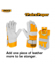 GUANTES DE CUERO TALLA 10.5" INGCO