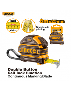 CINTA MÉTRICA DE ACERO PRO 8M X 25MM INGCO
