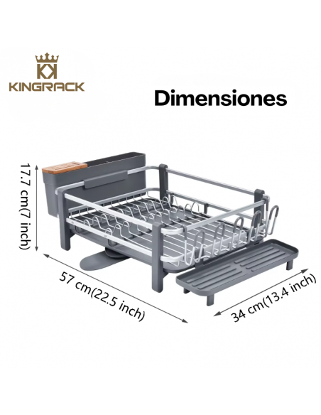 KINGRACK ALUMINIUM ESCURRIDOR DE PLATOS