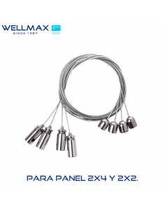 WELLMAX KIT DE SUSPENSION CABLE PARA COLGAR PANELES 4 PIEZAS