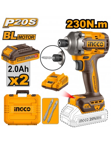 INGCO ATORNILLADOR DE IMPACTO 1/4" INALÁMBRICO...